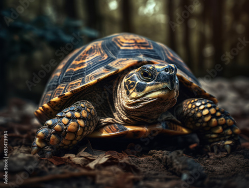 Turtle  portrait created with Generative AI technology