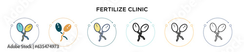 Fertilize clinic icon in filled, thin line, outline and stroke style. Vector illustration of two colored and black fertilize clinic vector icons designs can be used for mobile, ui, web