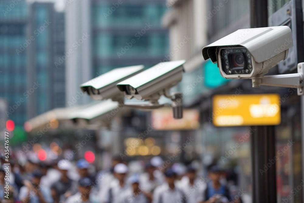 Security cameras on a street Security cameras on a street