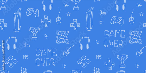 Video game seamless fashion pattern