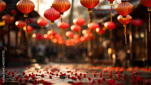 Chinese New Year Lanterns decorations with customizable space for Chinese New Year Wishes.