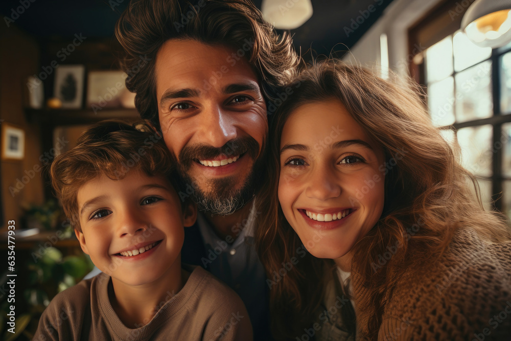 Joyful Brazilian Family Embracing Home Life