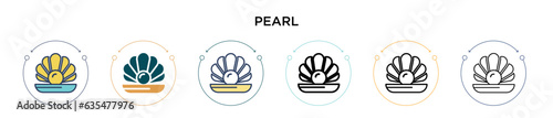 Fotografiet Pearl icon in filled, thin line, outline and stroke style
