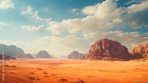 Red Planet Adventure  Wadi Rum Desert in Jordan  the Perfect Fiction Movie Location. Generative AI