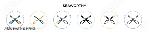 Seaworthy icon in filled, thin line, outline and stroke style. Vector illustration of two colored and black seaworthy vector icons designs can be used for mobile, ui, web