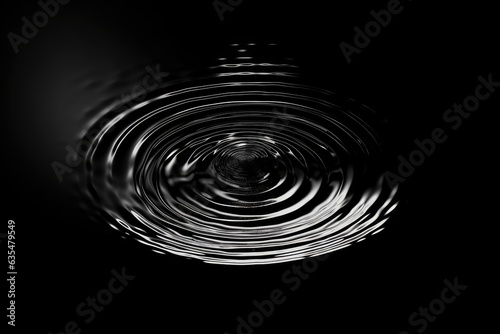 Panorama Water ripples from a drop of water in the darkness