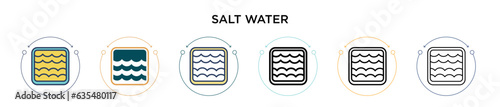 Salt water icon in filled, thin line, outline and stroke style. Vector illustration of two colored and black salt water vector icons designs can be used for mobile, ui, web