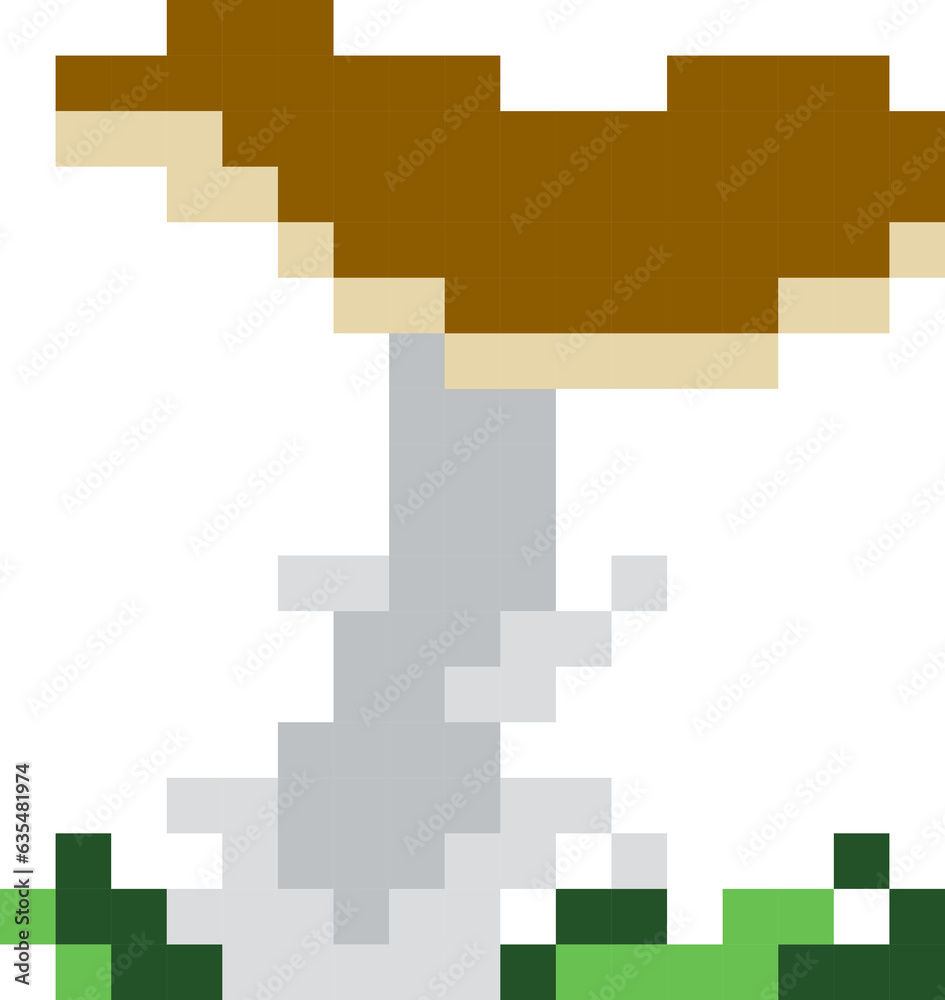 Fototapeta premium Mushroom cartoon icon in pixel style