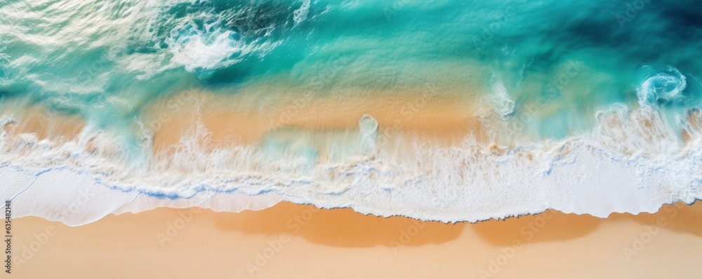 Spectacular drone photo of beach for refreshing and calmness concept. AI generated. Spectacular drone photo of beach for refreshing and calmness concept. AI generated.