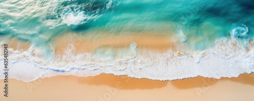 Spectacular drone photo of beach for refreshing and calmness concept. AI generated.