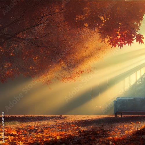 Autumn tree, Fall colors, autumn leaves, AI