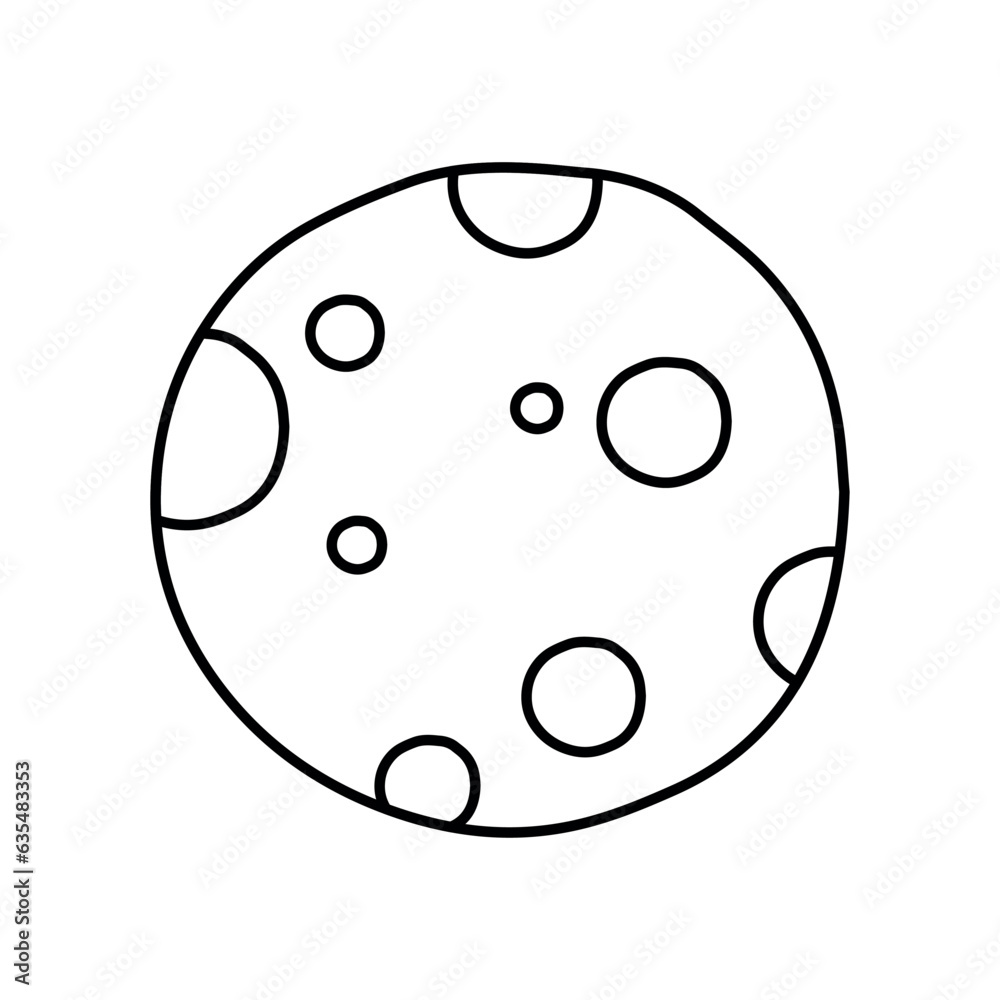 Doodle moon. Halloween illustration Isolated over white. Doodle moon. Halloween illustration Isolated over white.