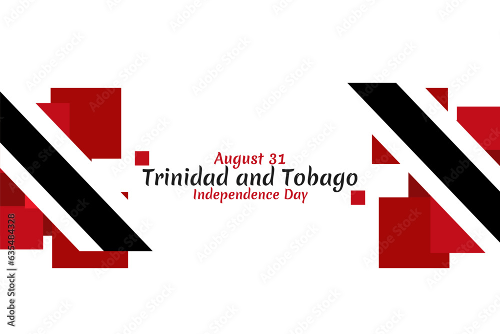 August 31, Trinidad and Tobago Independence day vector illustration. Suitable for greeting card, poster and banner.