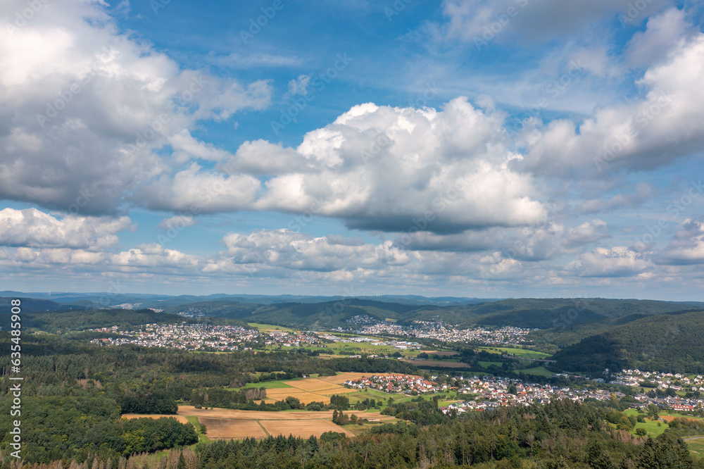 Bird's-eye view of the forests of the Hintertaunus/Germany Bird's-eye view of the forests of the Hintertaunus/Germany