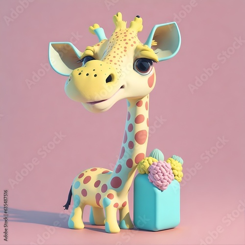 giraffe and child