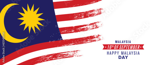 Malaysia happy day greeting card, banner vector illustration.