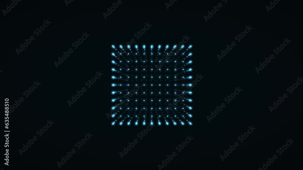 metamorphose of amorphous cube shape from dots with wavy surface, abstract animation of future shape, 4K live wallpaper