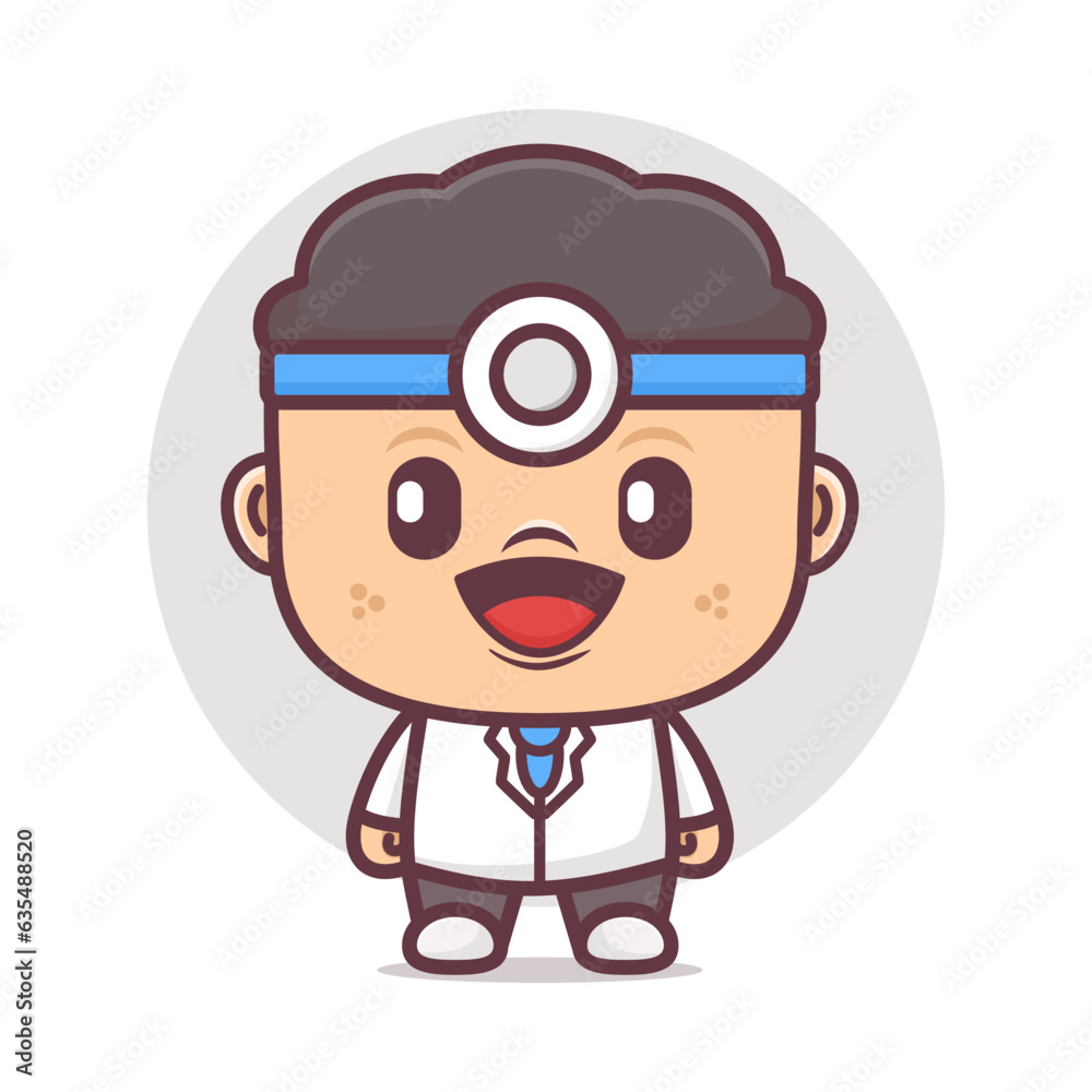 cute doctor cartoon mascot, vector illustrations