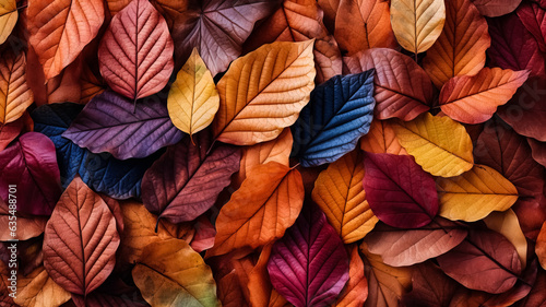 Colorful background made of fallen autumn leaves 