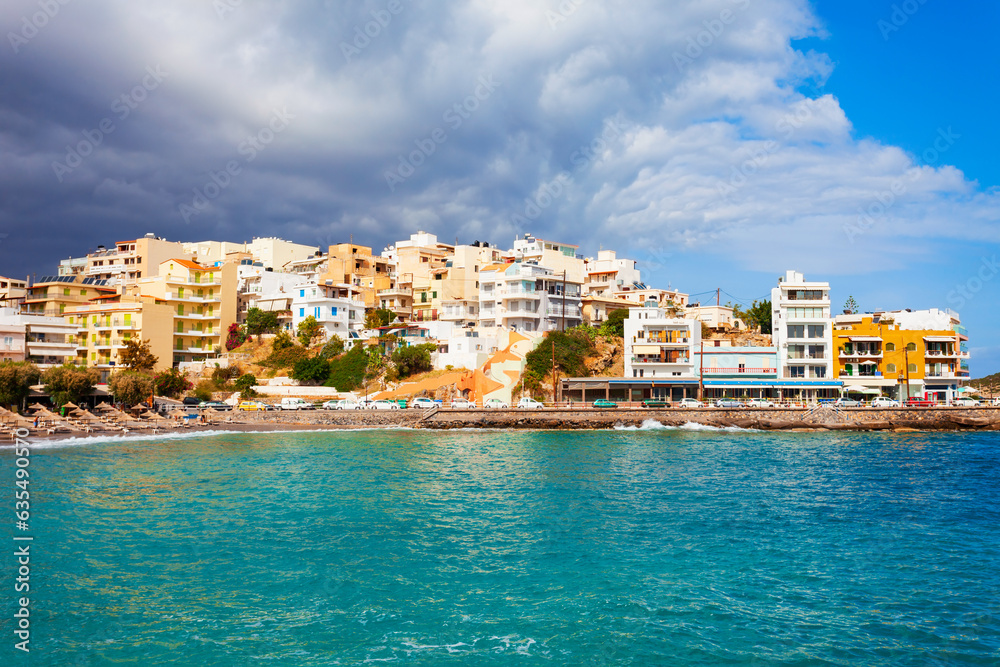Agios Nikolaos town panoramic view, Crete island, Greece