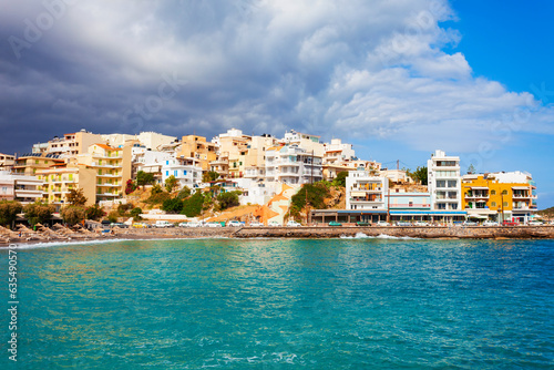 Fototapeta Naklejka Na Ścianę i Meble -  Agios Nikolaos town panoramic view, Crete island, Greece