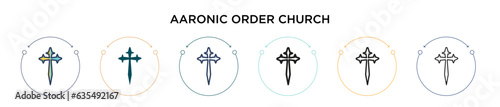 Aaronic order church icon in filled, thin line, outline and stroke style. Vector illustration of two colored and black aaronic order church vector icons designs can be used for mobile, ui, web photo