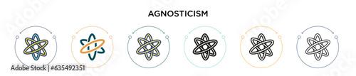 Agnosticism icon in filled, thin line, outline and stroke style. Vector illustration of two colored and black agnosticism vector icons designs can be used for mobile, ui, web