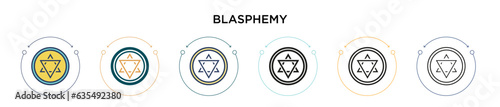Blasphemy icon in filled, thin line, outline and stroke style. Vector illustration of two colored and black blasphemy vector icons designs can be used for mobile, ui, web