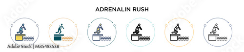 Adrenalin rush icon in filled, thin line, outline and stroke style. Vector illustration of two colored and black adrenalin rush vector icons designs can be used for mobile, ui, web