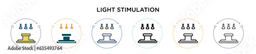 Light stimulation icon in filled, thin line, outline and stroke style. Vector illustration of two colored and black light stimulation vector icons designs can be used for mobile, ui, web