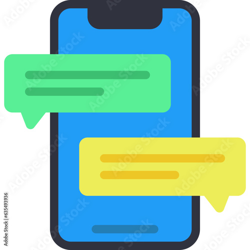 Mobile Two Text Messages Icon
