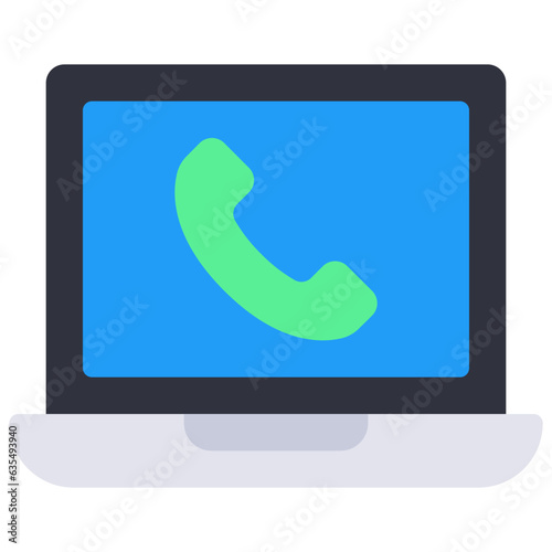 Laptop Phone Call Icon