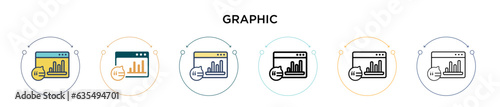 Graphic icon in filled, thin line, outline and stroke style. Vector illustration of two colored and black graphic vector icons designs can be used for mobile, ui, web