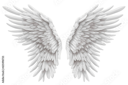 Realistic Angel Wings having Transparent Background, PNG, Generative Ai