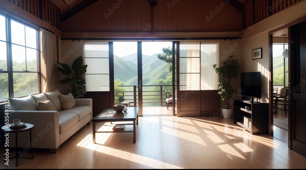 Obraz premium 木漏れ日のリビングルーム