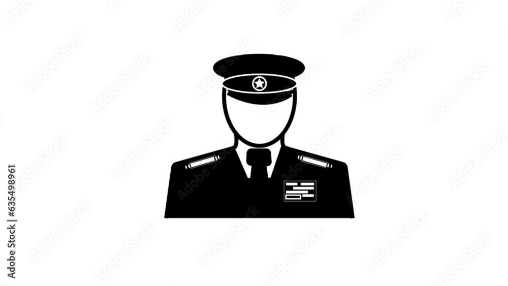 Police officer icon, Security Guard icon animation with white png background. k1_539 Police officer icon, Security Guard icon animation with white png background. k1_539