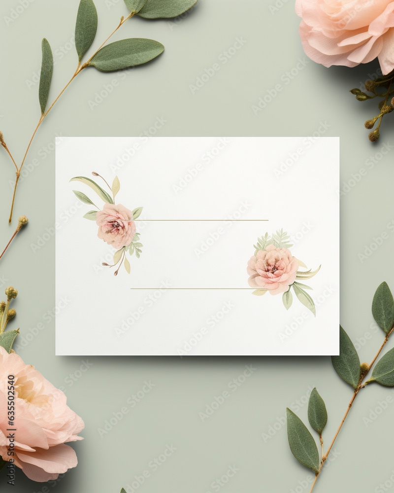 floral advertising empty mockup with soft tones and a feminine aesthetic 