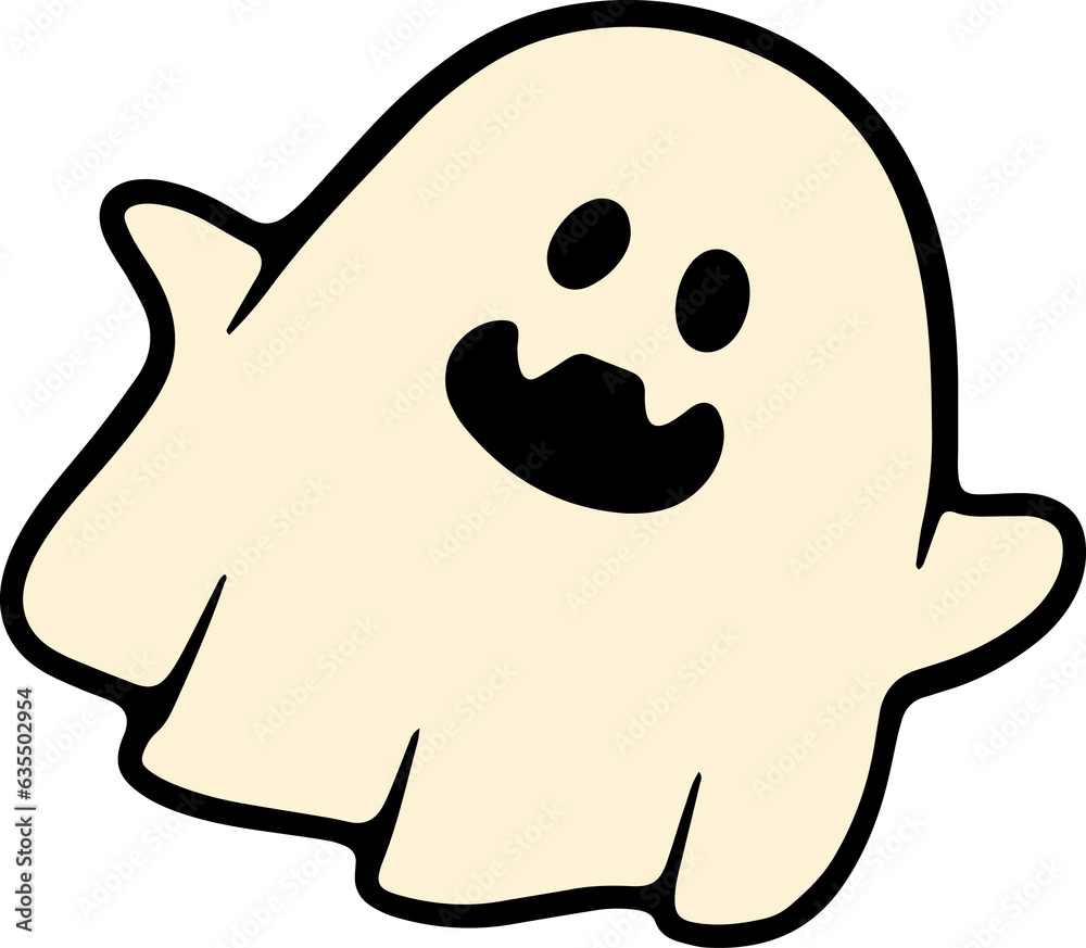 Retro Ghost Halloween t-shirt design. Cute cartoon. vintage illustration Retro Ghost Halloween t-shirt design. Cute cartoon. vintage illustration