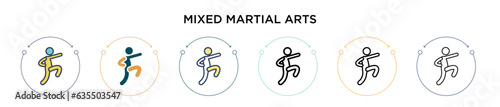 Mixed martial arts icon in filled  thin line  outline and stroke style. Vector illustration of two colored and black mixed martial arts vector icons designs can be used for mobile  ui  web