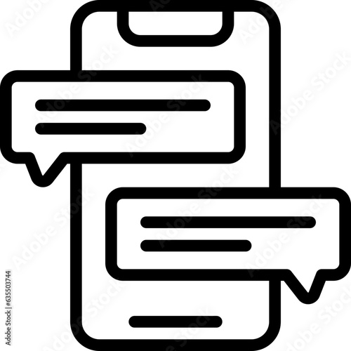 Mobile Two Text Messages Icon