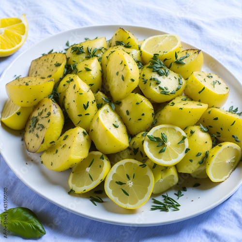 A bowl covered with lemon masala dhara photo