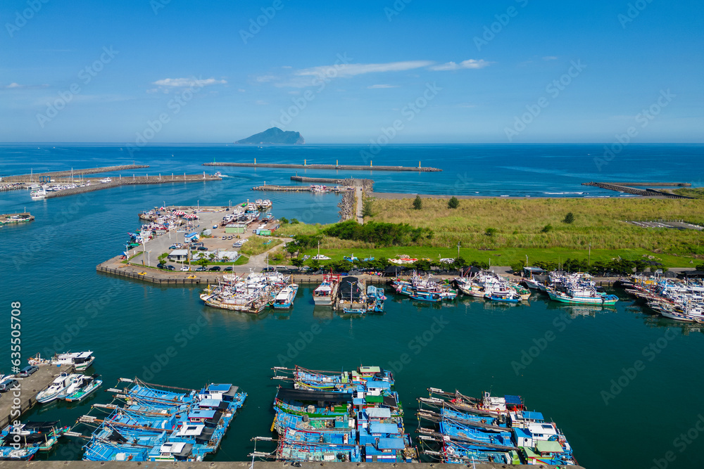 Wushi Harbor located in Toucheng township, Yilan county, taiwan
