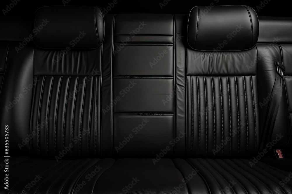 Naklejka premium car backseats made of black leather (Generative AI)