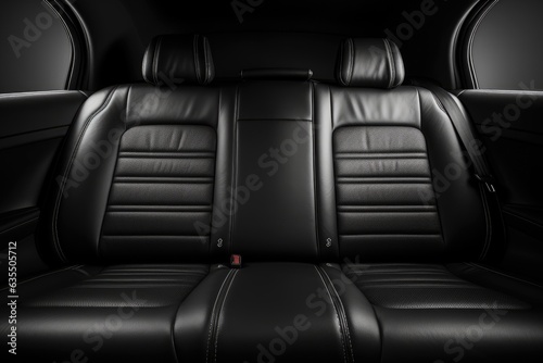 car backseats made of black leather (Generative AI)