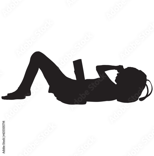 silhouette of girl laying down