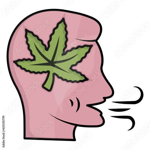 Blunt Smoker concept, hophead vector icon design, Cannabis and marijuana symbol, thc and cbd sign, recreational herbal drug stock illustration