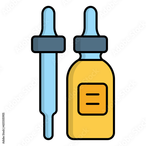 Weed Oil Bottle with Dropper concept, Essential Tinctures and Serum 100 ml vector icon design, Cannabis and marijuana symbol, thc and cbd sign, recreational herbal drug stock illustration