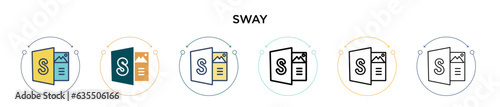 Sway icon in filled, thin line, outline and stroke style. Vector illustration of two colored and black sway vector icons designs can be used for mobile, ui, web