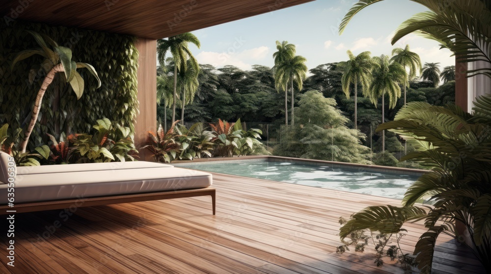Fototapeta premium Modern backyard living area