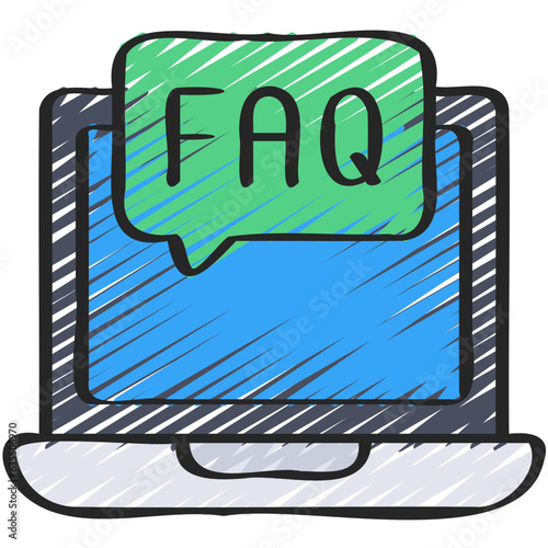 FAQ Message Laptop Icon